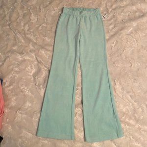 Please Mum Rare Light Green Velour Pants Girls Size L NWT
